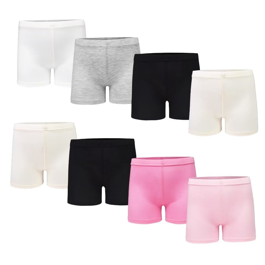 Girls Dance Shorts Breathable and Comfy Kids Cycling Shorts 8 Pack Stretchy Dancing Bike Pants for Girl Sports Play Underdress 5-6 Years