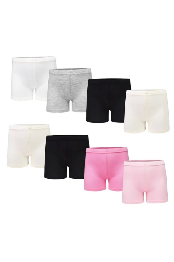 Girls Dance Shorts Breathable and Comfy Kids Cycling Shorts 8 Pack Stretchy Dancing Bike Pants for Girl Sports Play Underdress 7-8 Years