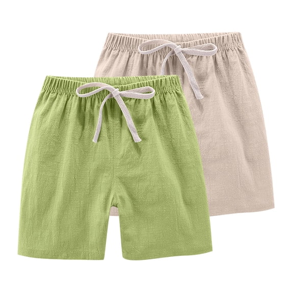 Girls Dance Shorts New 2PC Children Summer Beach Shorts Drawstring Elastic Waist Lightweight Casual Short Pants with Pocket Dark Blue 6-7 Years