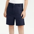 thumbnail image 1 of Girls Dance Shorts Kids Bermuda Uniform Shorts Girls Boys Summer High Waist Button Knee Length Dressy Casual Suit Shorts with Pockets Navy 3-4Y, 1 of 7
