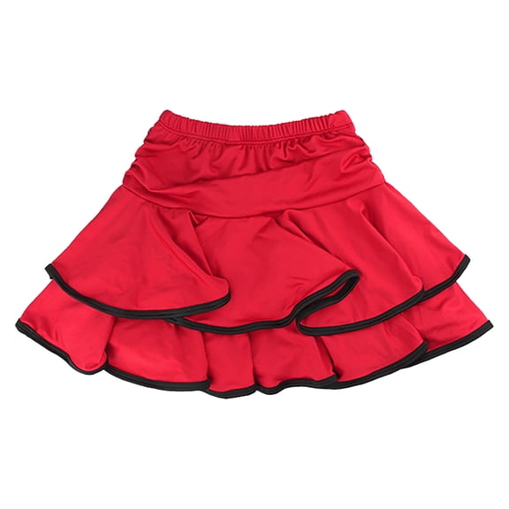 Girls Dance Skirt Latin Ballroom Tango Design Practice Dress Built In Boy Shorts Girls Skirt Milk Silk Leopard Print Layered Ballet Performance Costume