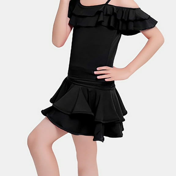 Girls Dance Skirt for Latin Ballroom Practice Dress Featuring Boy Shorts for Comfort and Movement