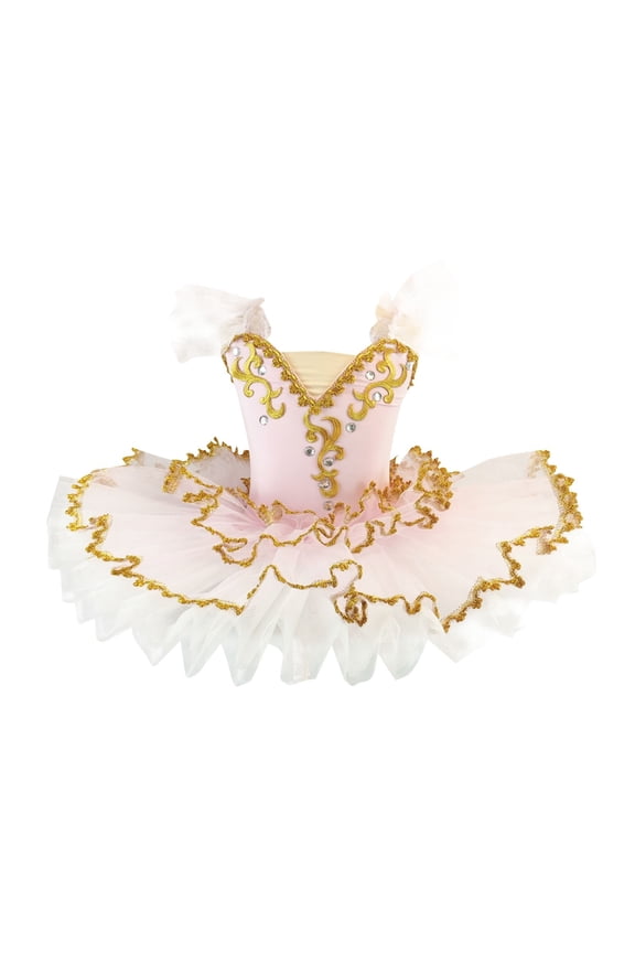 Girls Dance Skirted Dress,Kids Lace Rhinestone Ballets Tutus Tulles Dresses Costumes for Performance Girl Dress 7Y
