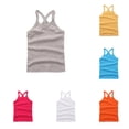 thumbnail image 1 of Girls Dance Tank Tops Toddler Grey Racerback Sleeveless Top Girl Undershirts for Ballet Gymnastics 8-9 Years, 1 of 4