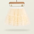 thumbnail image 1 of Girls Dance Tutu Skirt Girls Tutus Skirts Layered Tulles Princess Dresses Cute Bow Mesh Skirts for Birthday Casual Beige 140, 1 of 9