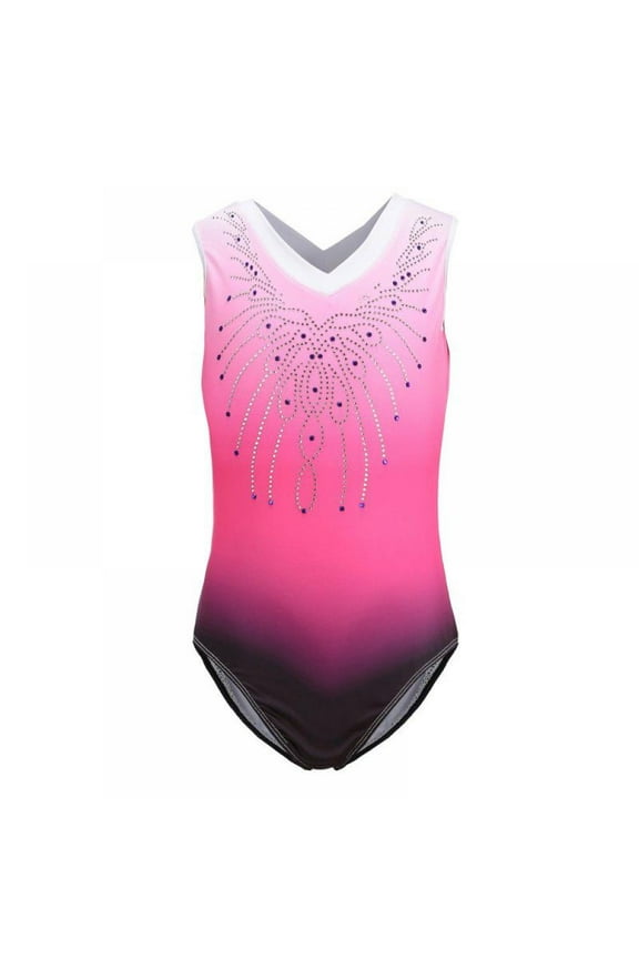Girls Dance Wear Body Suit, Sleeveless Stretchy Gym Suit One-Piece Ballet Leotard Training Suit for Dance Class, Gymnastic Exercise, Performance