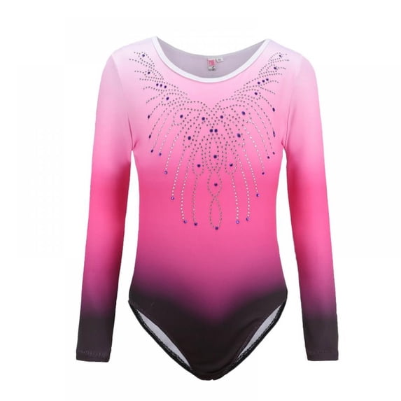 Girls Dance Wear, Stretchy Gym Suit One-Piece Long Sleeve Ballet Leotard Training Suit for Dance Class, Gymnastic Exercise