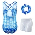 thumbnail image 1 of Gymnastics Leotards for Girls with Cross Back,Sparkly Dance Leotard Unitards with Shorts and Hair Band Biketards Outfit for 5-10 Years, 1 of 11