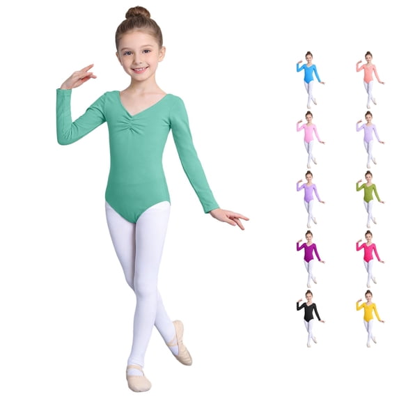 Girls Dancewear Jumpsuit for Kids – Long Sleeve Ballet Romper for Practice and Performances Design Comfortable Stretch Baby Easter Dress