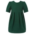 thumbnail image 1 of Girls Dark Green Pleat Details Elegant Dress 12, 1 of 2