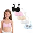 thumbnail image 1 of Girls Day & Night Training Bra Wireless Cotton Lightly Padded for Big Girls Adjustable Straps Smooth Comfort Breathable Stretchy Soft Teen Bras for Sleep School 10-16 Years, 1 of 5