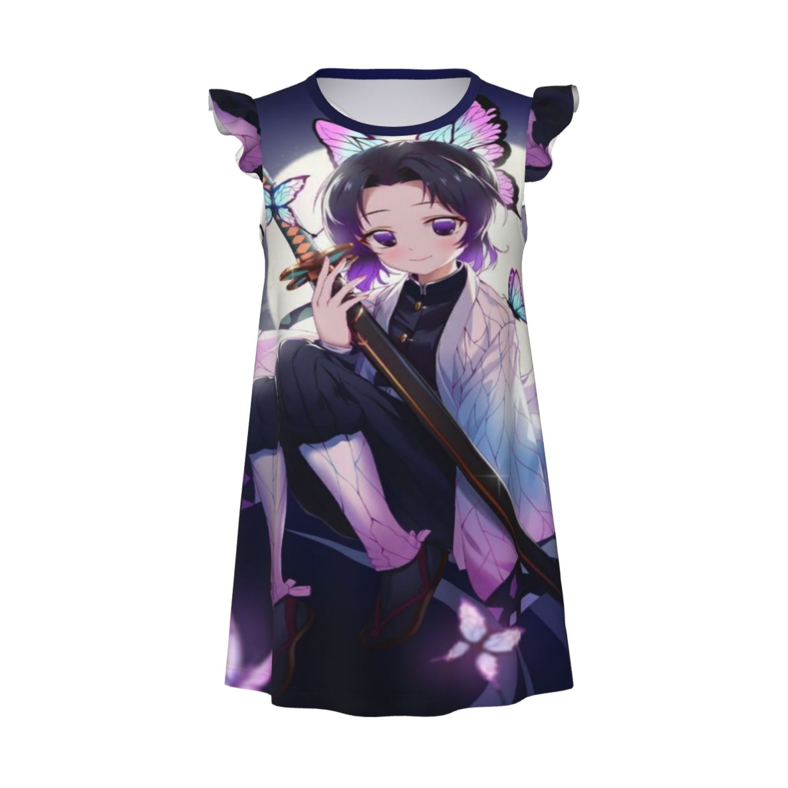 Girls Demon Slayer Nightgowns Princess Nightdress Cotton Sleepwear