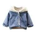 thumbnail image 1 of Girls' Denim Jacket Baby Thick Clothes Children's Warm Cute Padded Jacket Kid Long Coat Girl Ski Jacket Girls Toddler Girl Lightweight Jacket Big Girl Lined Jacket Light Weight Jacket for Girls Girl, 1 of 9