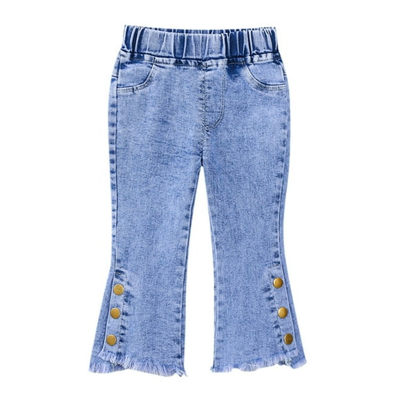 Girls Denim Jeans Toddler Elastic Waist Soft Comfortable Stretchable Casual Pants for Kids Durable Playwear