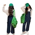 thumbnail image 1 of Girls Jean Overalls Jumpsuits Kids Casual Sleeveless Romper Girls Wide Leg Jeans Girls 1 Piece Rompers with Pockets Jumpsuits for Girls 7-8 Years, 1 of 6