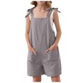 thumbnail image 1 of Girls' Denim Overall Jumpsuits Sleeveless V Neck Cute Long Pants Straight Wide Leg Pants Outfits with Side Pockets for Little Girls Teen Size 10-11, 1 of 4