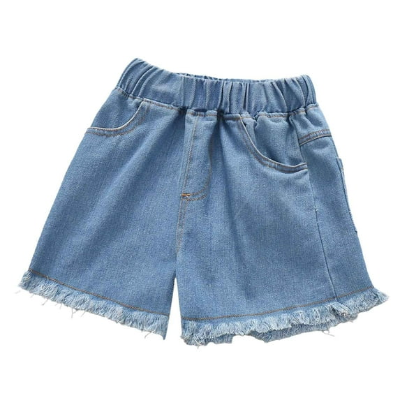 Girls Denim Shorts Elastic Waist Playing Toddler Girl Summer Clothes Toddler Basketball Shorts 2-3 Years Girls Fashion