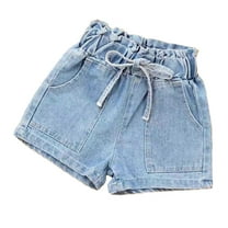 Girls Denim Shorts High Waist Straight Leg Cartwheel Summer Clothes for Girls Girls Soccer Shorts 8-9 Years Girls Fashion