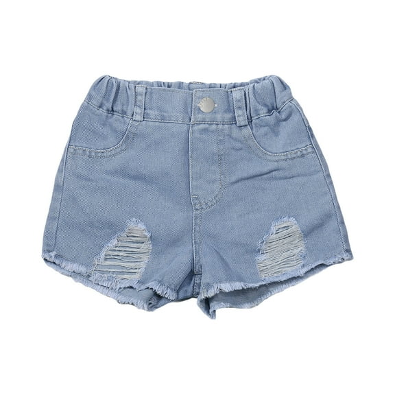Girls Denim Shorts Soft Stretch Comfortable Casual Summer Outfit for Toddlers Kids
