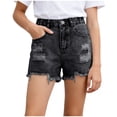 thumbnail image 1 of Girls Denim Shorts Wide Leg Jean Short Knee Length Baggy Jorts Y2k for Kids School Daily Holiday Streerwear Denim Shorts Juniors, 1 of 6