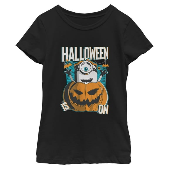 Girls Despicable Me Halloween Season Is On Stuart Pumpkin T Shirt