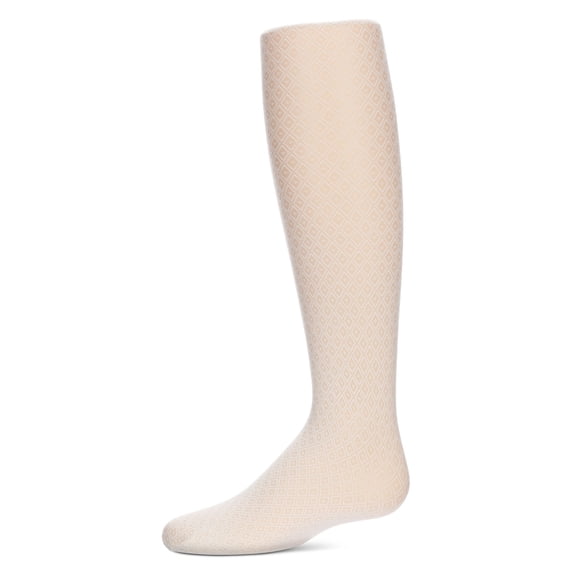 MeMoi Diamond Dot Semi-Opaque Microfiber Tights - Girls - Female, 8-10, Winter White