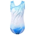 thumbnail image 1 of Girls Diamond Gymnastics Leotard Gradient Blue Ballet Dance Clothes, 1 of 5