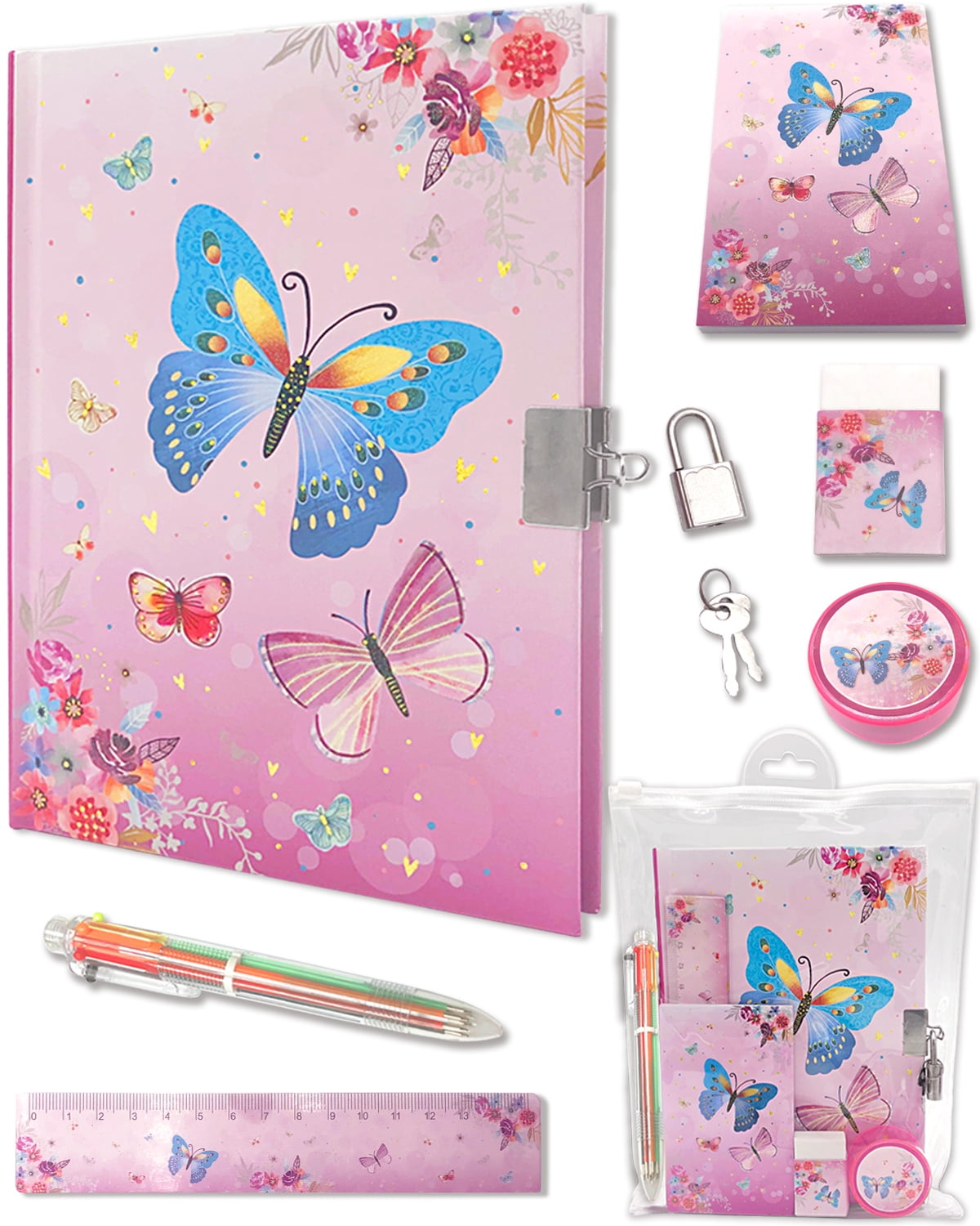 Gift for 8 9 10 11 12 Year Old Girls Journal Set, Diary for Girls Age 8-12  Birth