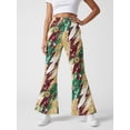thumbnail image 1 of Girls Digital Print Flared Pants, Wide Leg Bell Bottom Casual Trousers, Slim Fit Fashion Wear for Spring Summer, Ages 4-13, 1 of 6