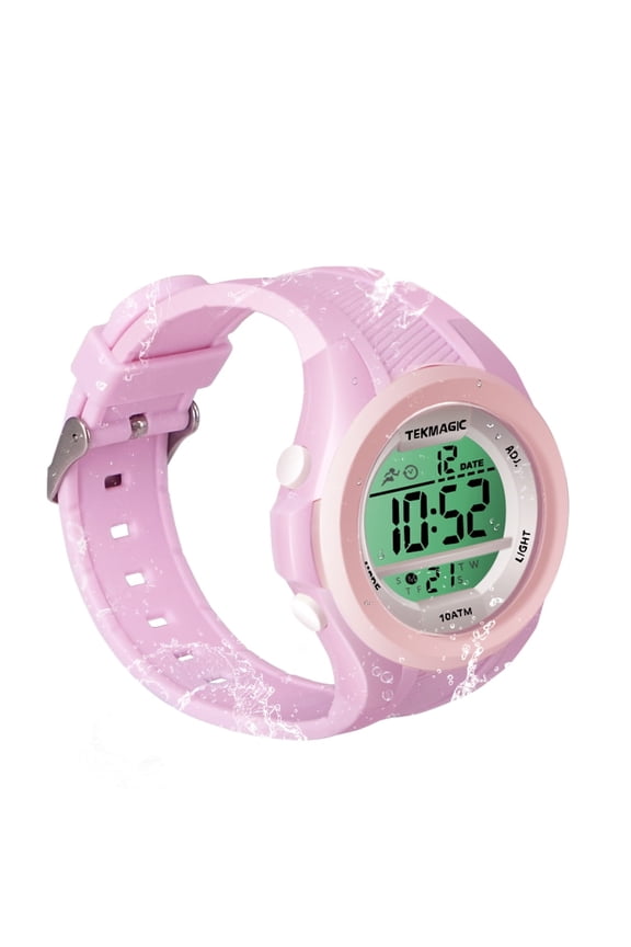 Girls Digital Swimming Watch 10 ATM Waterproof Diving Watch 100m Underwater with Stopwatch, Chronograph, Alarm, Dual Time Zone, 12/24 Hours Format