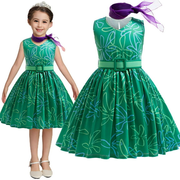 Girls Disgust Costume Dress up for Kids Halloween Cosplay Party Sleeveless Dress Outfit