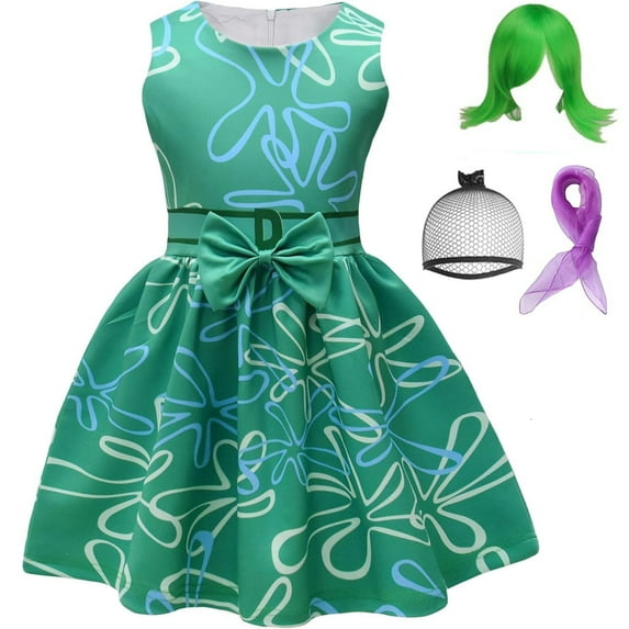 Girls Disgust Costume Kids Halloween Cosplay Party Dress Outfit 3-8Y