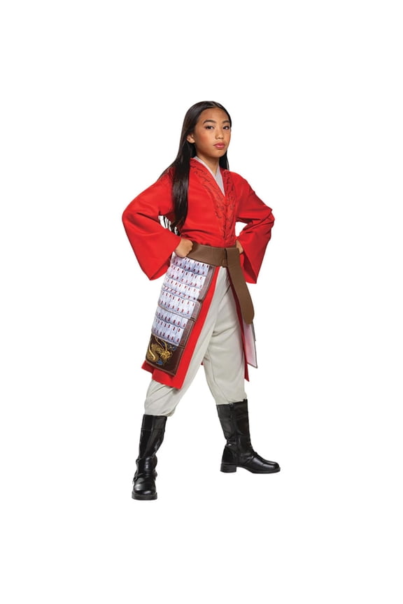 Girls' Disney Mulan Hero Red Dress Deluxe Costume by Disguise - Size 5-6