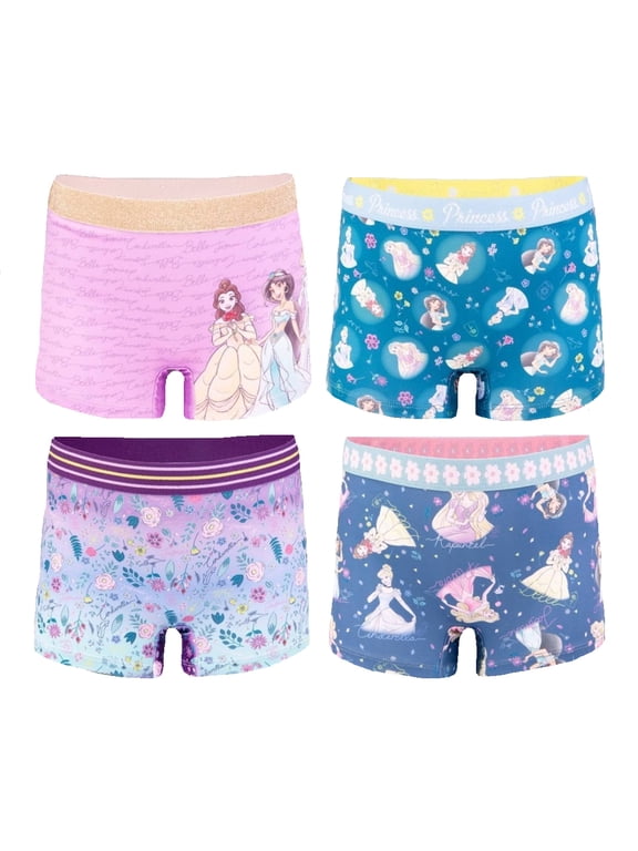 Girls' Disney Princess 4 Pack Girlshorts Underwear - 6