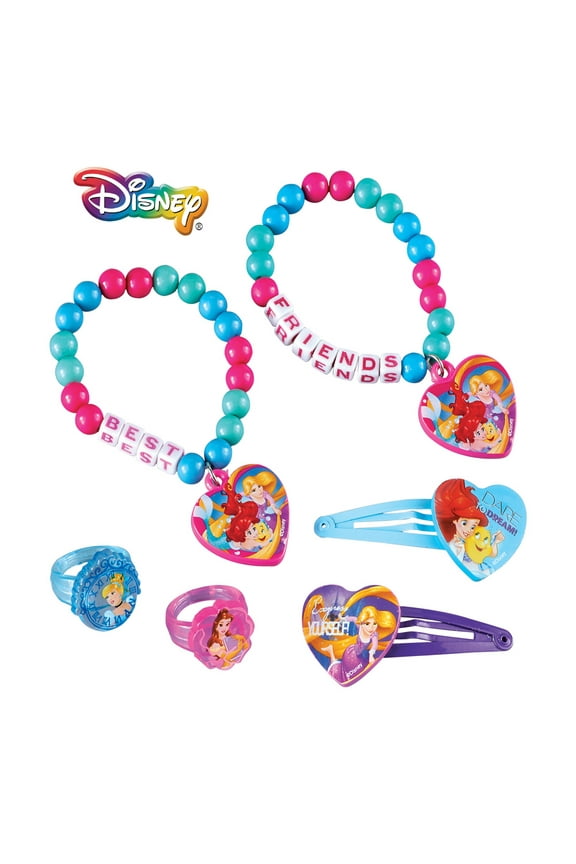 Girls Disney Princess Best Friends Accessory Set - Includes Bracelets, Rings, and Clips