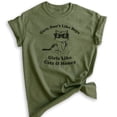 thumbnail image 1 of Girls Don't Like Boys Girls Like Cats and Money T-shirt, Unisex Women's Shirt, Cat Shirt, Heather Military Green, Large, 1 of 6