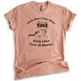 thumbnail image 1 of Girls Don't Like Boys Girls Like Cats and Money T-shirt, Unisex Women's Shirt, Cat Shirt, Heather Sunset, Medium, 1 of 6