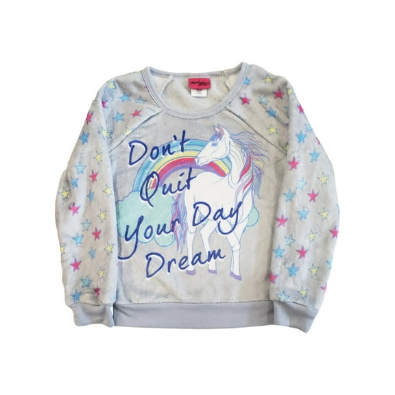 Girls Don't Quit Your Day Dream Star Grey Plush Long Sleeve Sweatshirt Sweater 5