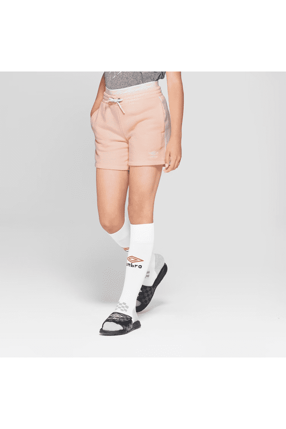 Girls' Double Diamond Fleece Shorts - (Light Pink, M 7/8)