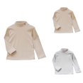 thumbnail image 1 of Girls Double Velvet Thermal Shirt Long Sleeve Neck Turtleneck Tops Kids Warm Base Layer Tees, 1 of 4