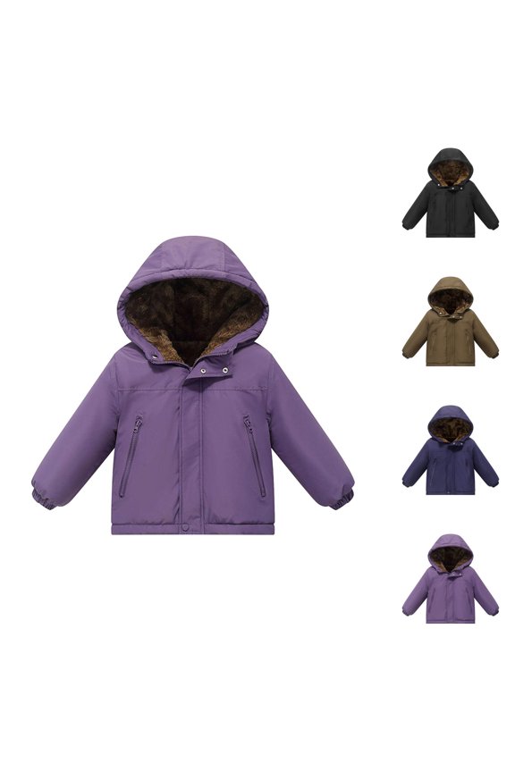 Girls Down Coat Thickened Hooded Winter Jacket Kids Insulated Outerwear for Cold Conditions