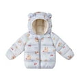 thumbnail image 1 of Girls Down Jacket Winter Coat Soft Hooded Coat With Ears Warm Thickened Outerwear Kids Clothing, 1 of 3