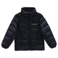 thumbnail image 1 of Girls Down Jacket with Stand Collar Warm Winter Coat for Kids Soft Padded Outerwear for Ages 2-11, 1 of 6