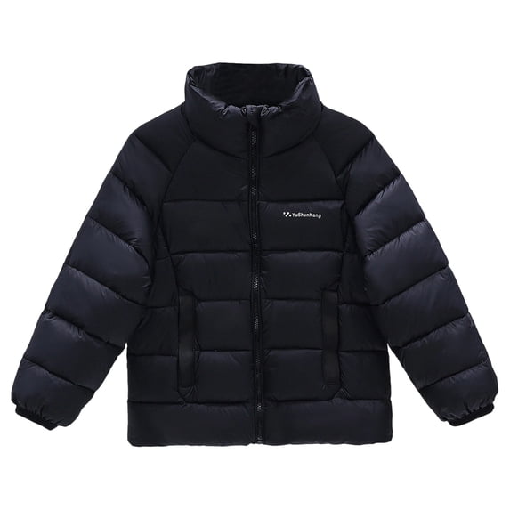 Girls Down Jacket with Stand Collar Warm Winter Coat for Kids Soft Padded Outerwear for Ages 2-11