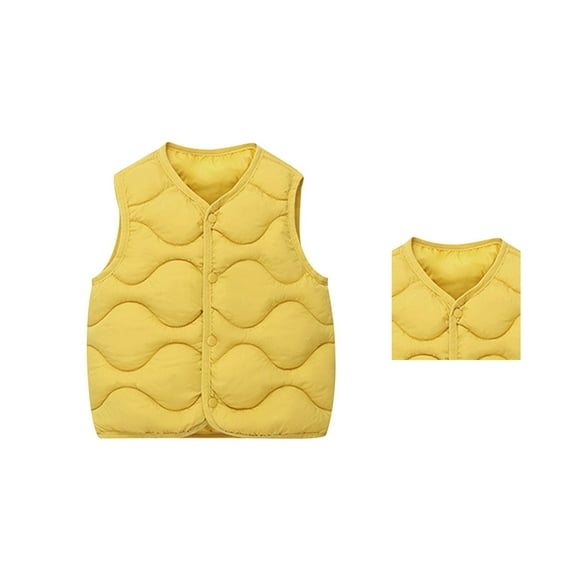 Girls Down Lightweight Warm Vest for Kids - Sleeveless Button Casual Fall Winter Wear
