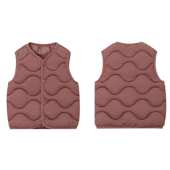 Girls Down Lightweight Warm Vest for Kids - Sleeveless Button Design for Fall and Winter Casual Wear