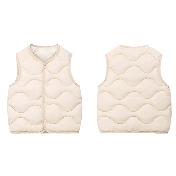 Girls Down Lightweight Warm Vest for Kids - Sleeveless Button Design for Fall and Winter Casual Wear