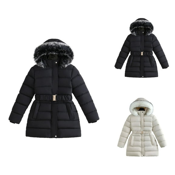 Girls Down Padded Coat Kids Warm Quilted Jacket Ideal for Chilly Weather Outdoor Use