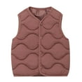 thumbnail image 1 of Girls Down Vest Lightweight Warm Sleeveless Button Casual Fall Winter Clothes for Kids Boys, 1 of 3