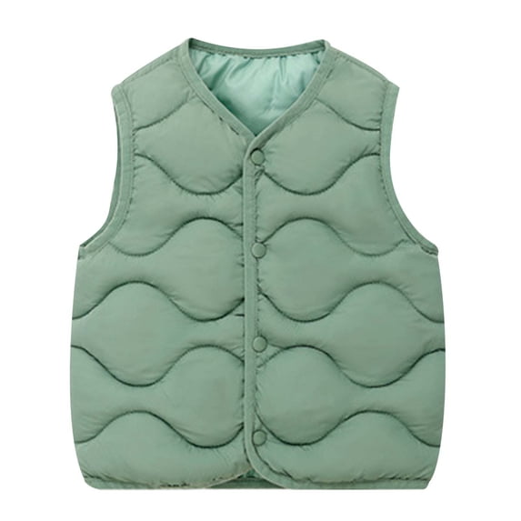Girls Down Vest Lightweight Warm Sleeveless Button Casual Fall Winter Clothes for Kids Boys